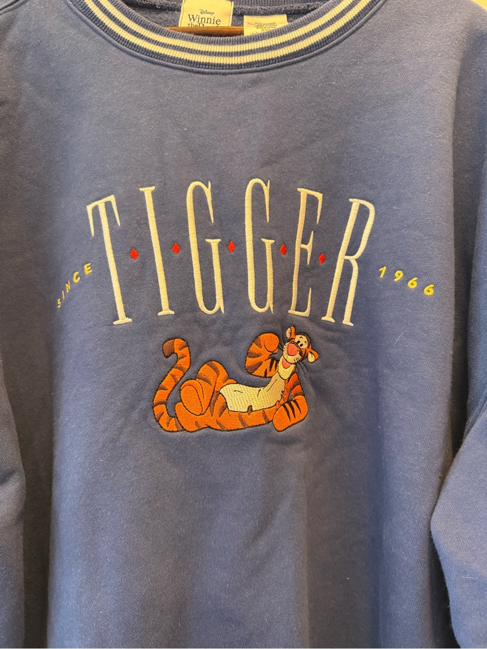 Disney Tigger Crewneck Sweatshirt in Blue with Orange Graphic